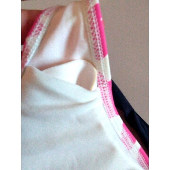 NAUTICA Tankini Swim Top Soft Cup V-Neck Floral Pink Navy - Size 16 NWT - Picture 7 of 8